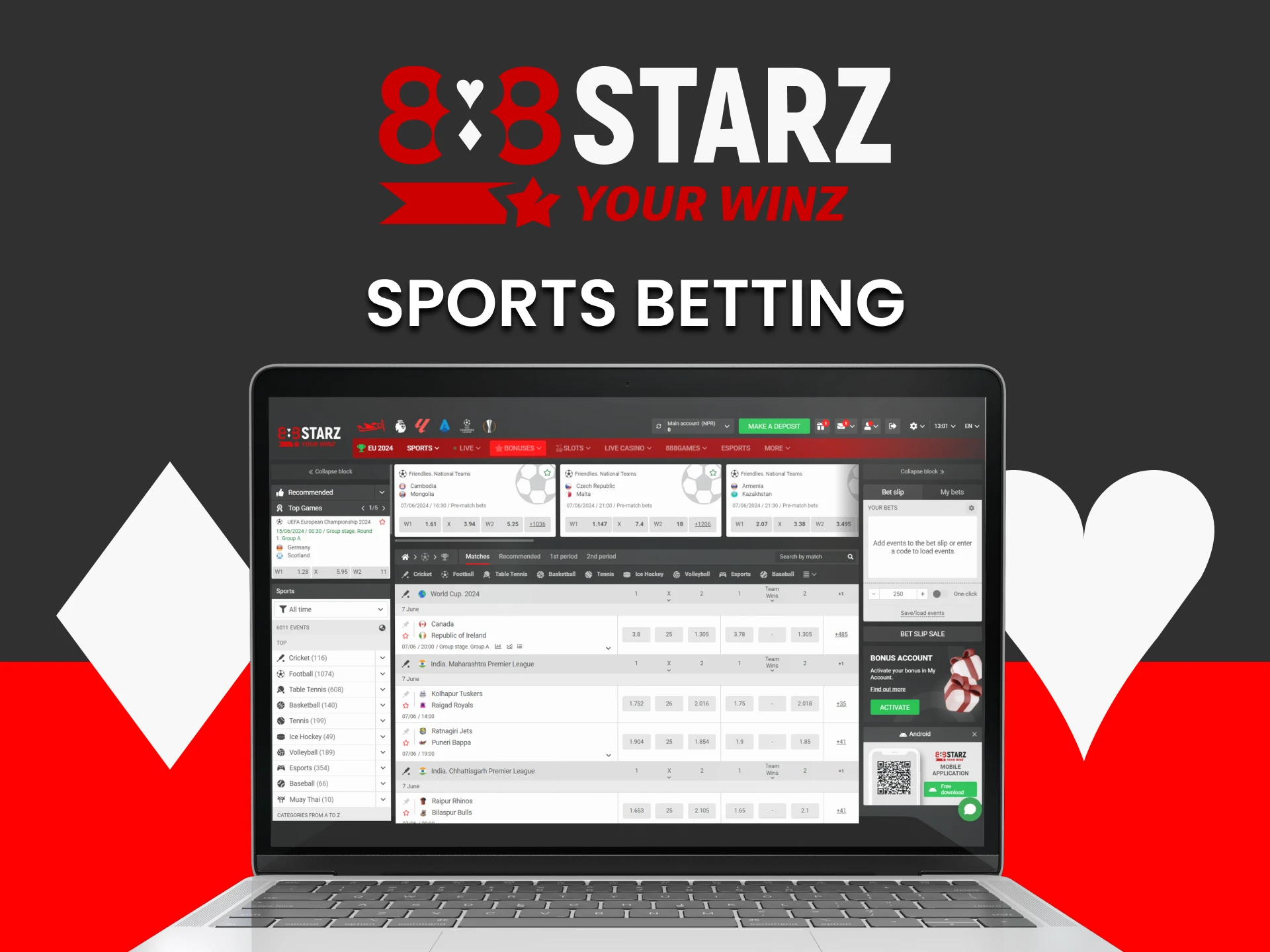 We will talk about sports betting on the 888starz website.