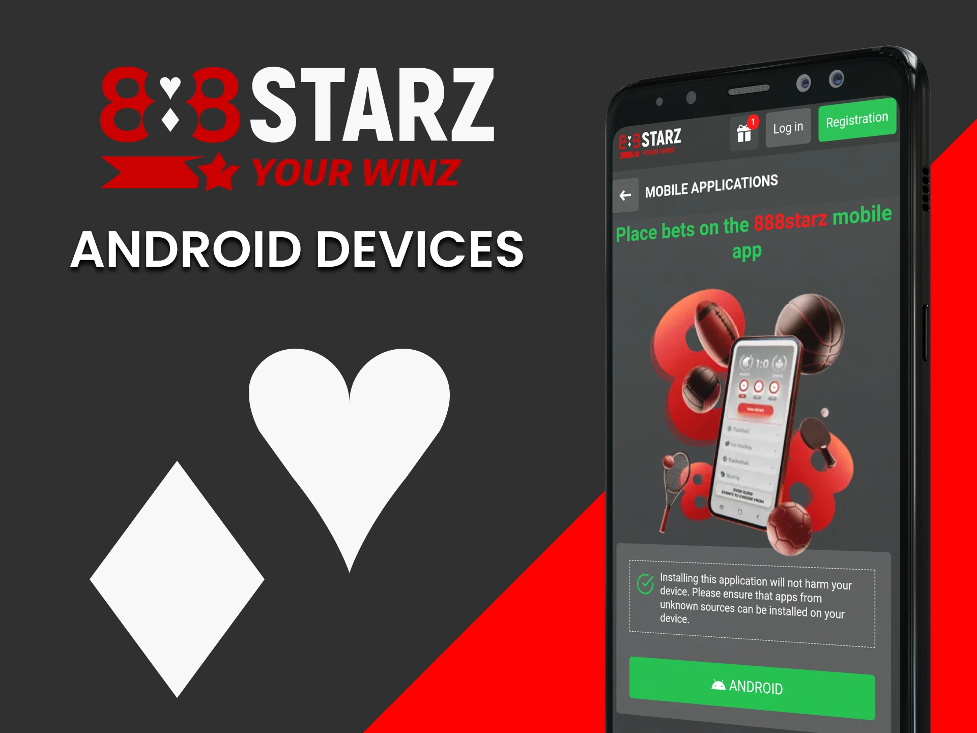 Which Android devices support the 888starz app?