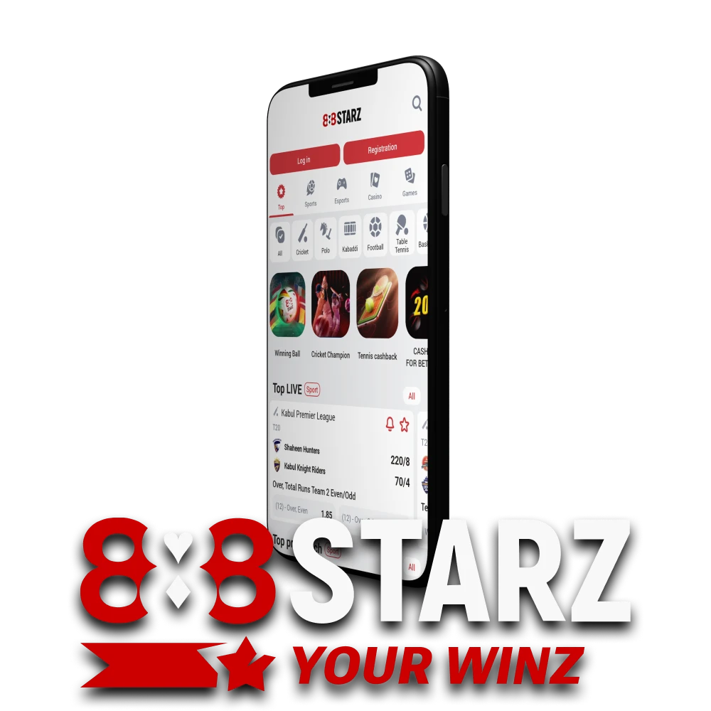 For bets and casinos, choose the 888starz app.