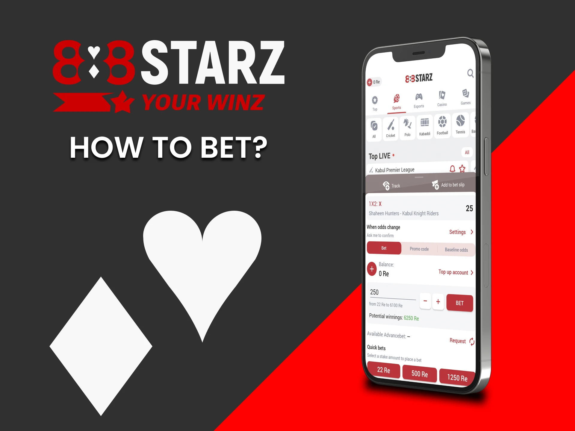 We will show you how to place a bet in the 888starz app.