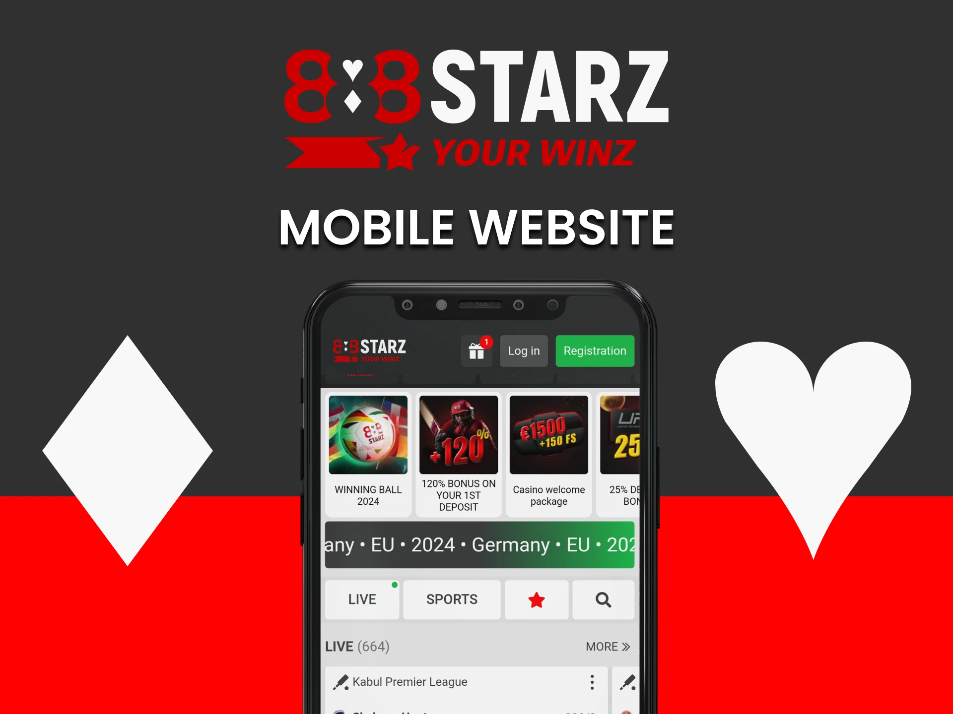 Visit the mobile version of the 888starz website.