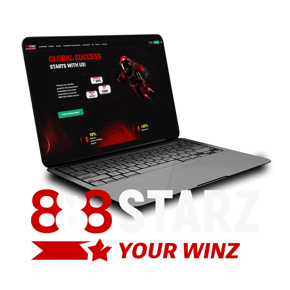 Choose an affiliate program from 888starz.