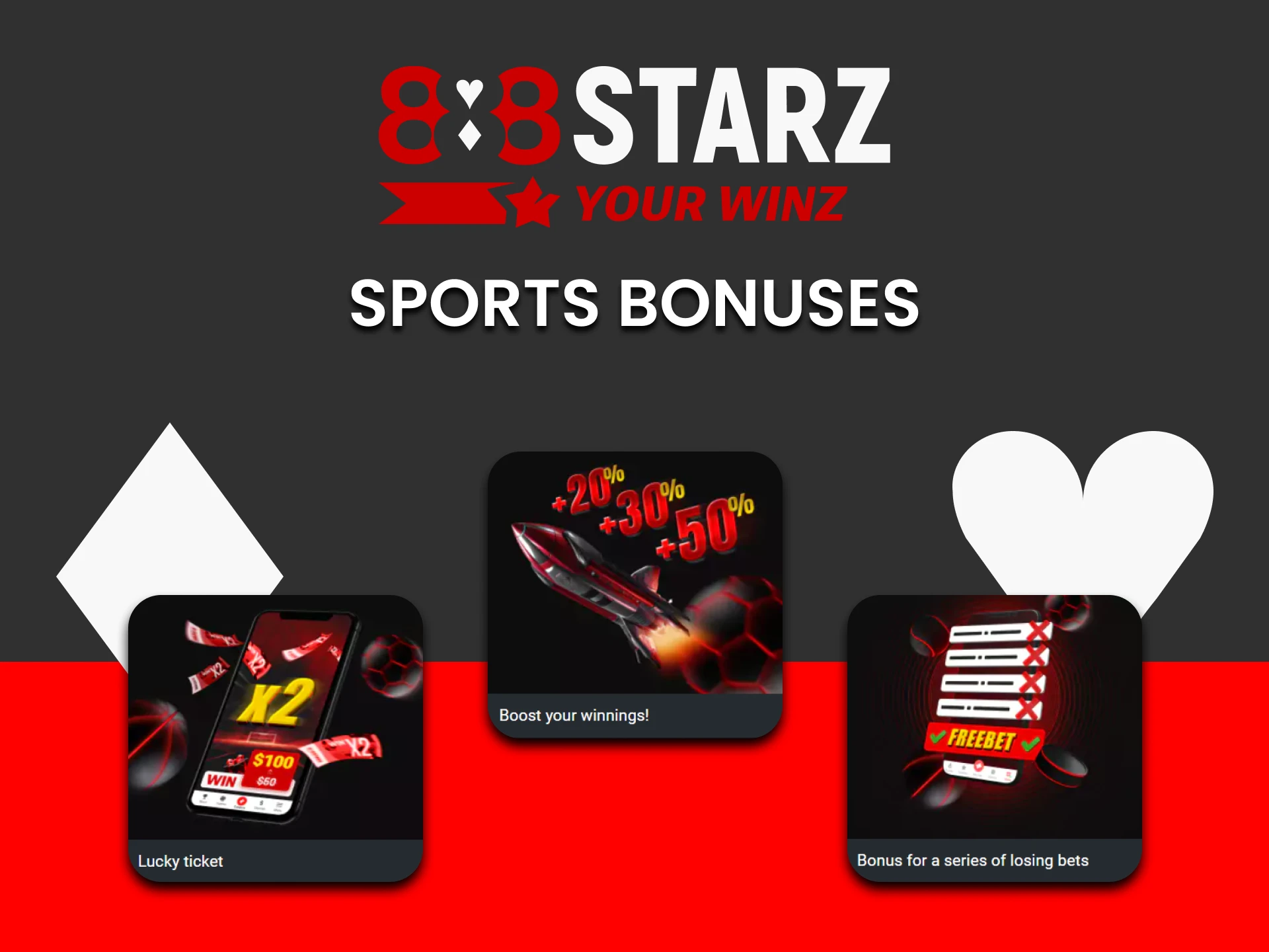 When betting on sports you receive bonuses from 888starz.