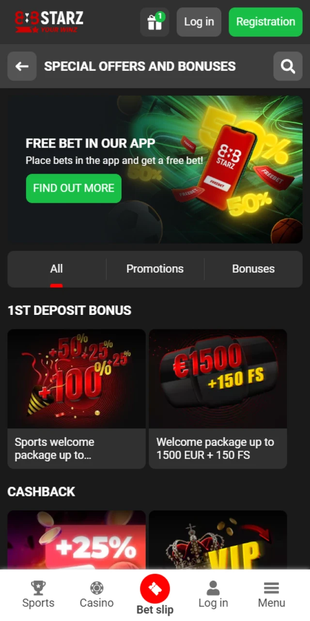 Great sports betting and casino bonuses at 888Starz.