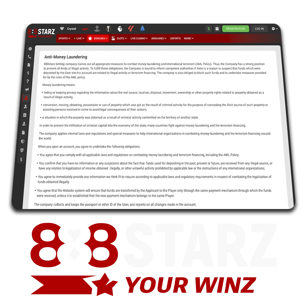 Understand the 888Starz anti‑money laundering policy in Nepal.