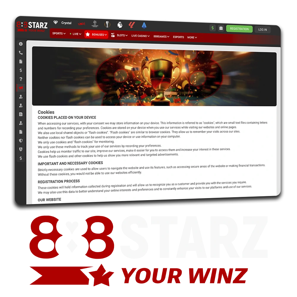 Explore the 888Starz cookies policy in Nepal.