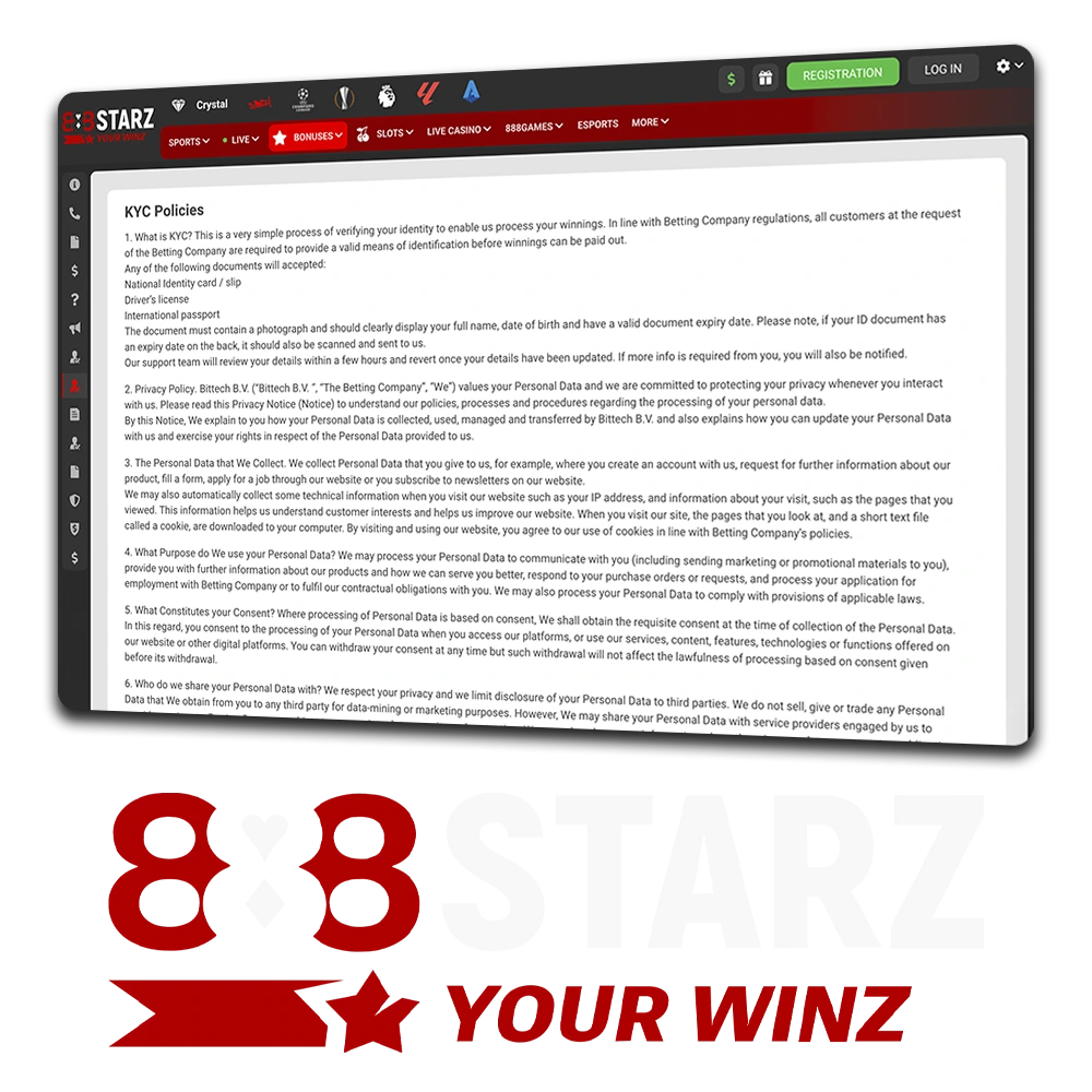 Learn about the 888Starz know your customer policy in Nepal.