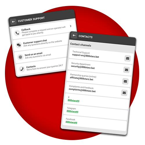 Get help when you need it with 888Starz responsive support.