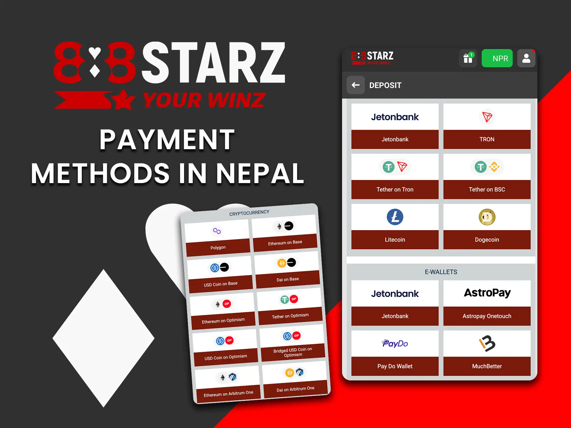 Use convenient payment methods in Nepal with 888Starz.