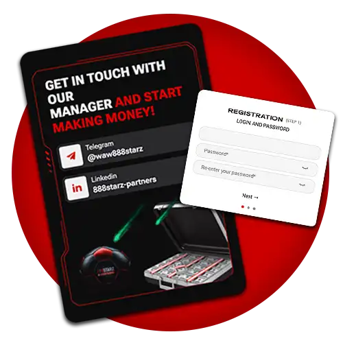 Work with a personal 888Starz affiliate manager ready to support your success.