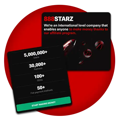 Enjoy easy and secure withdrawals from your 888Starz affiliate earnings.