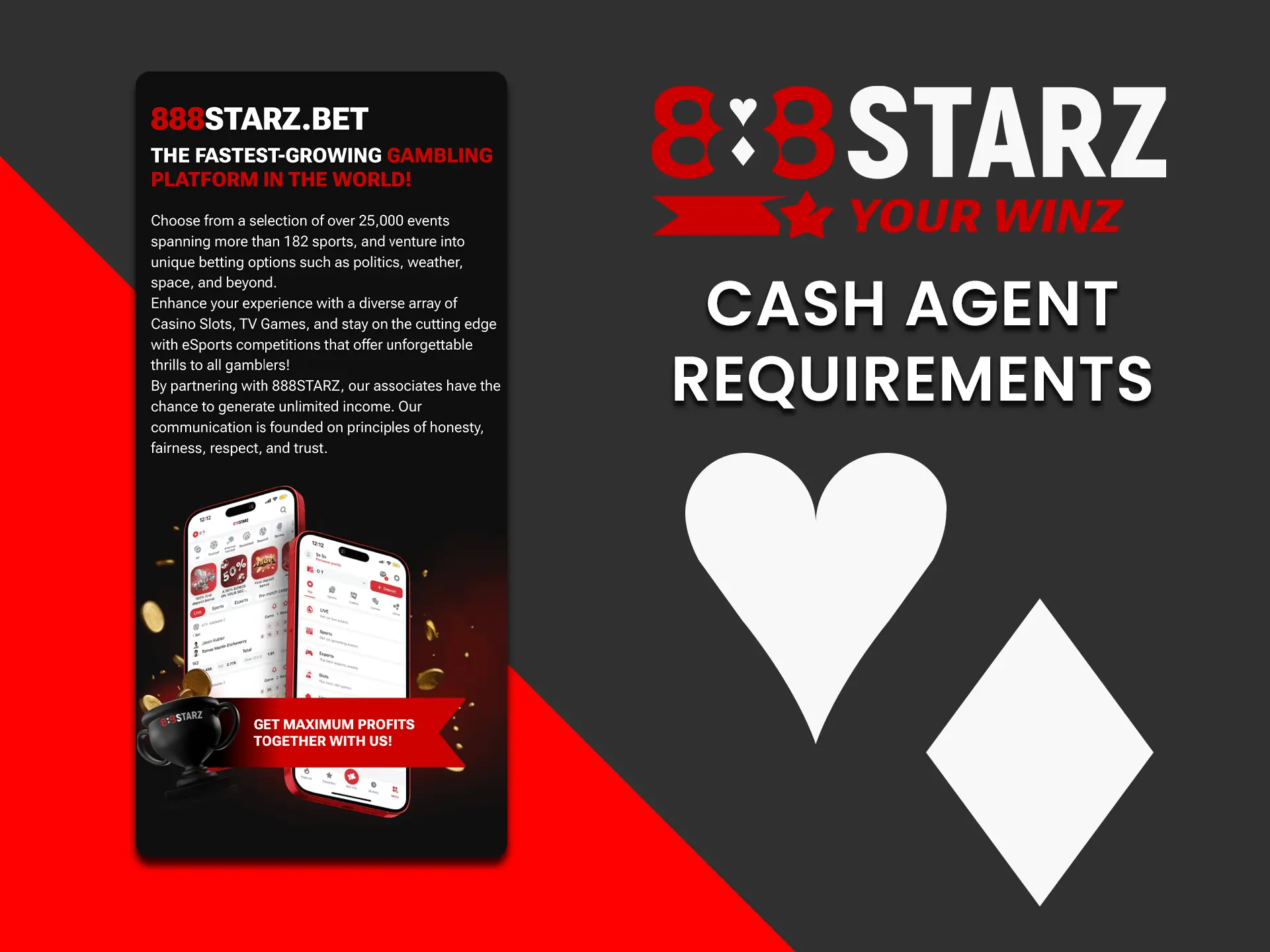 888Starz cash agent requirements to start earning today.