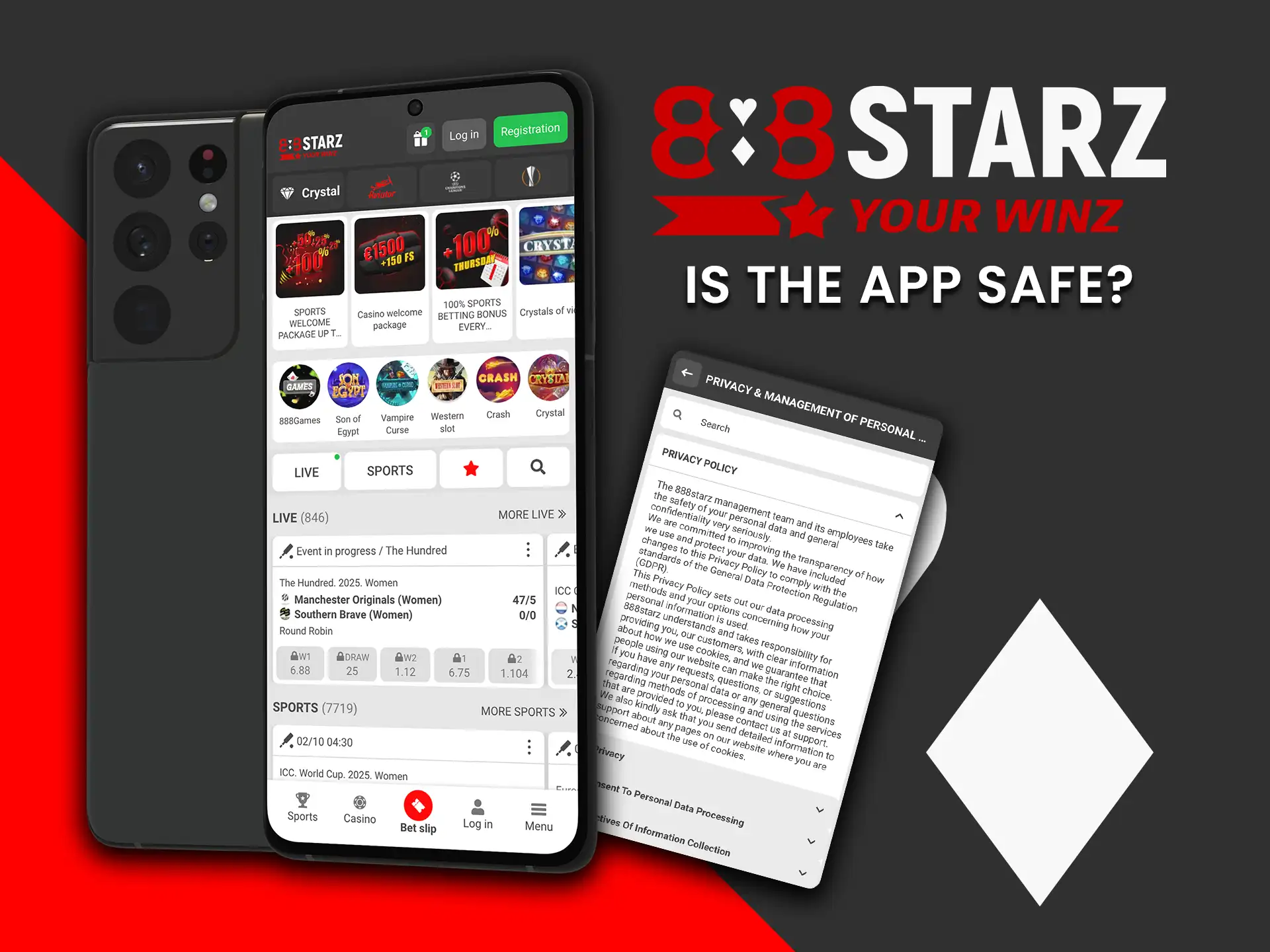 Enjoy a secure and reliable experience with the 888Starz app.