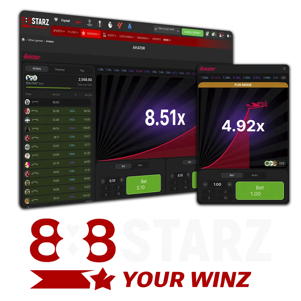 Discover the thrill of playing 888Starz Aviator online in Nepal.