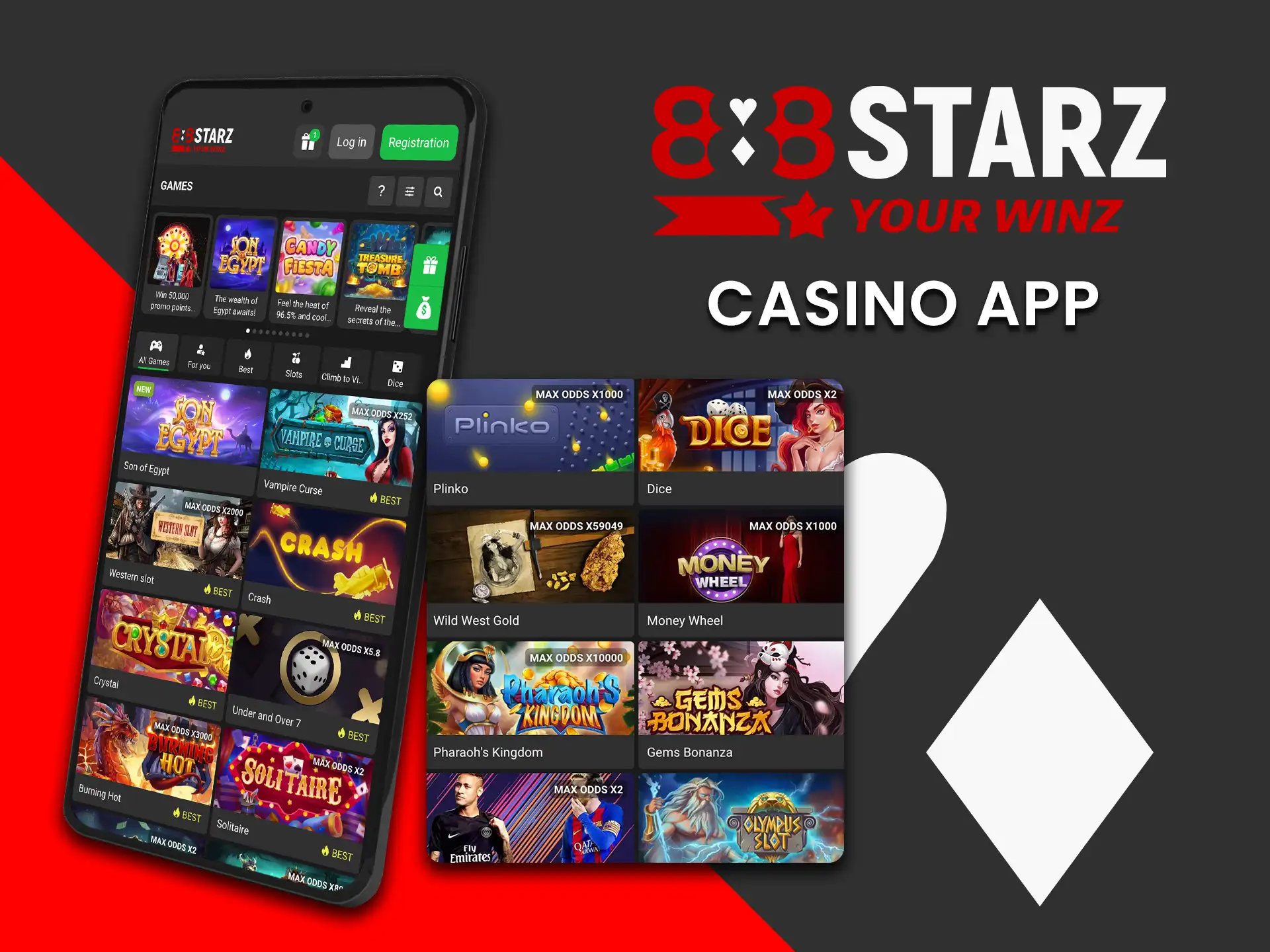 Download the 888Starz casino app and win anytime anywhere.