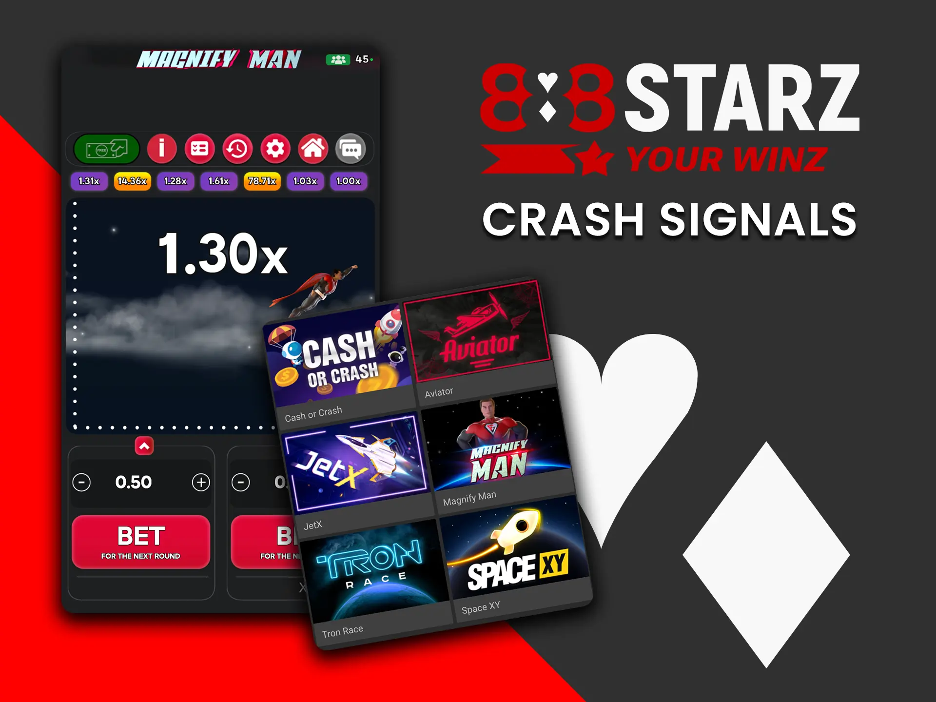 Follow 888Starz Crash signals and increase your chances.