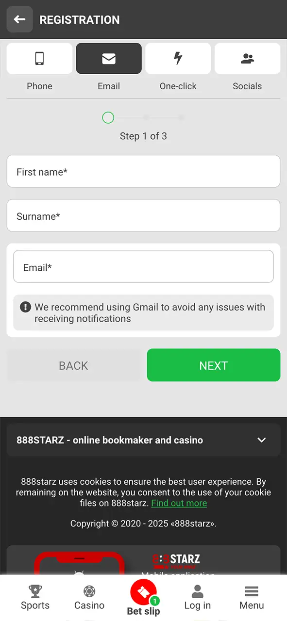 Register on 888Starz and start betting on top cricket events today.