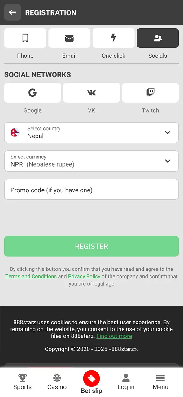 Create your 888Starz account and enter the world of esports betting.