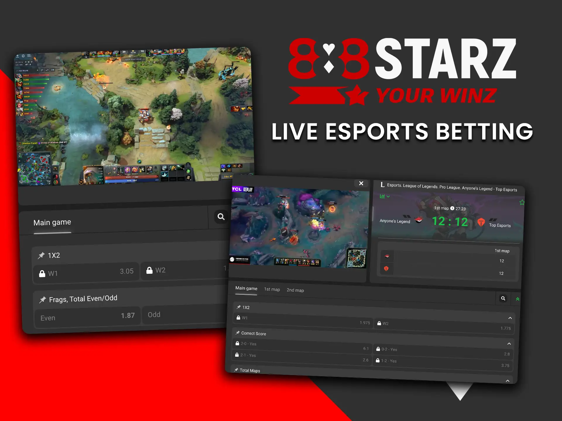 Dive into live esports betting and catch every moment with 888Starz.