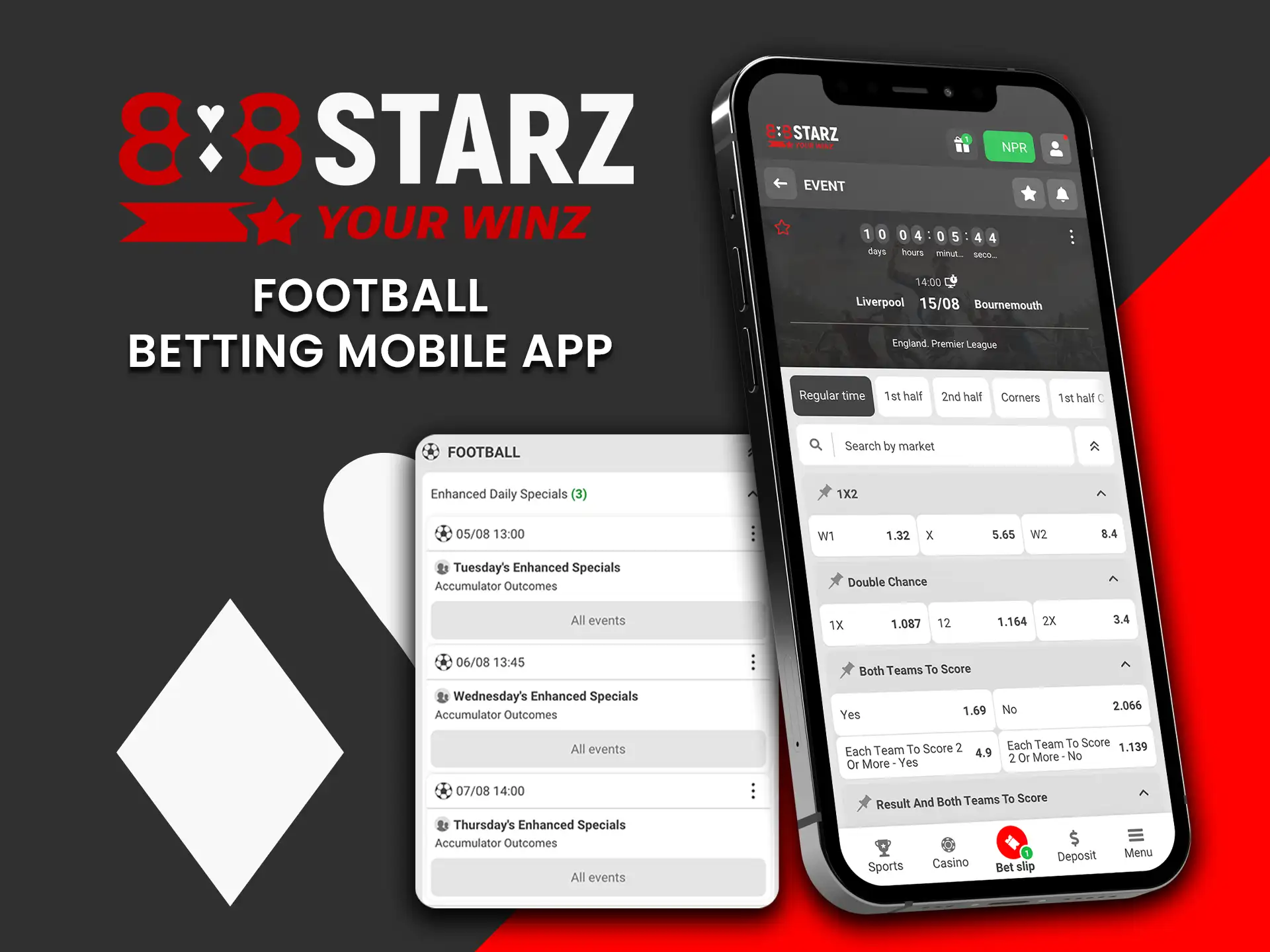 Use the 888Starz football betting mobile app for smooth gameplay.