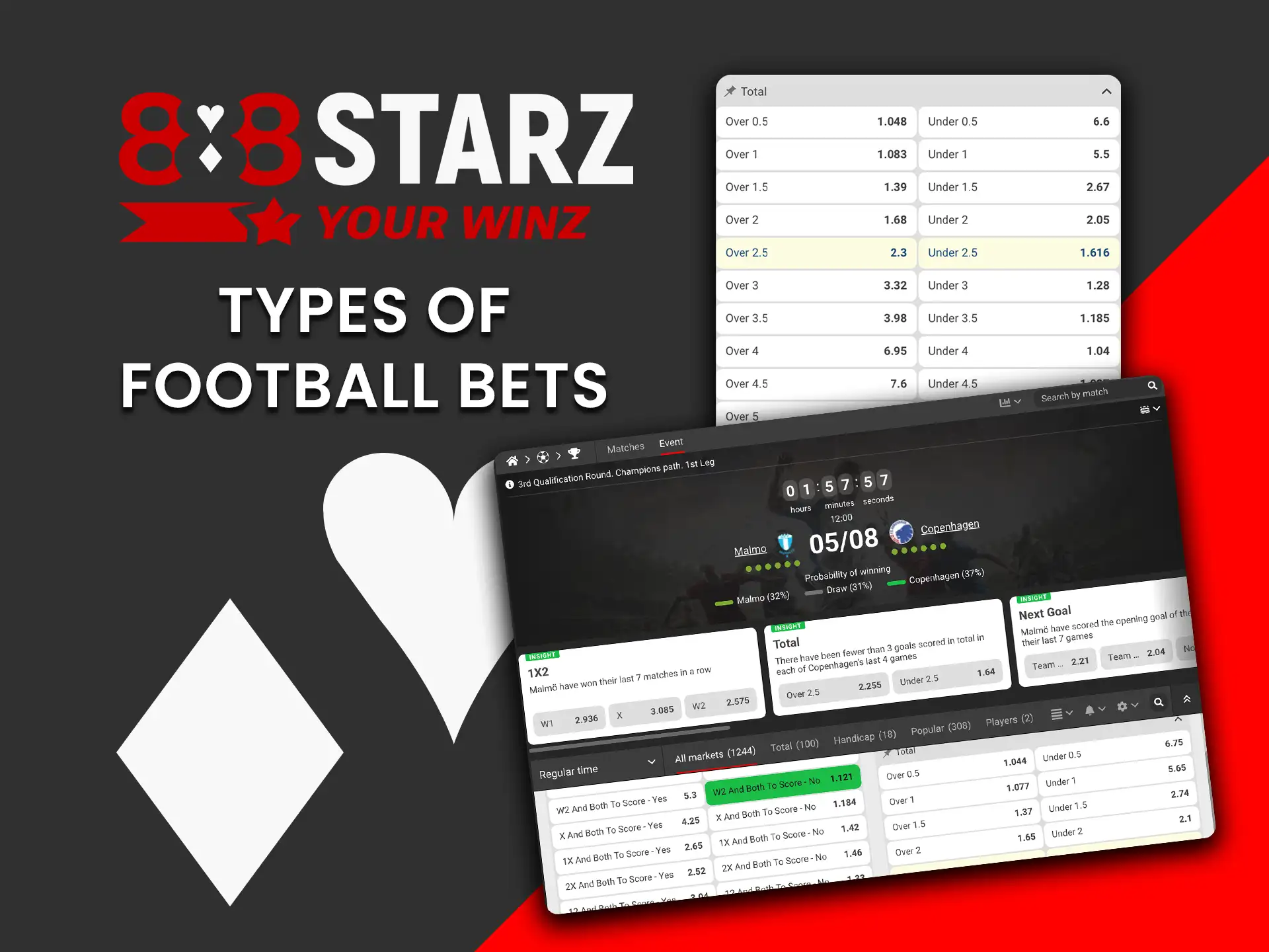Explore types of football bets available at 888Starz Nepal.